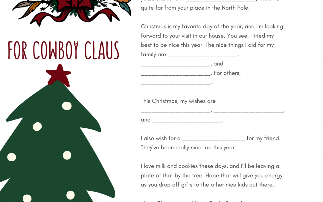 Cowkid Santa Letter Printable